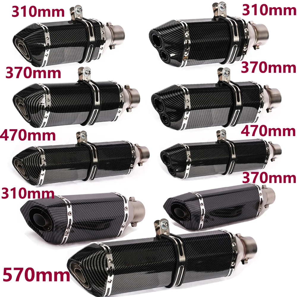 Hochwertiger Universeller 51mm Performance-Auspuff für Motorräder, Schalldämpfer zum Fabrikpreis, 310mm 370mm 470mm 570mm