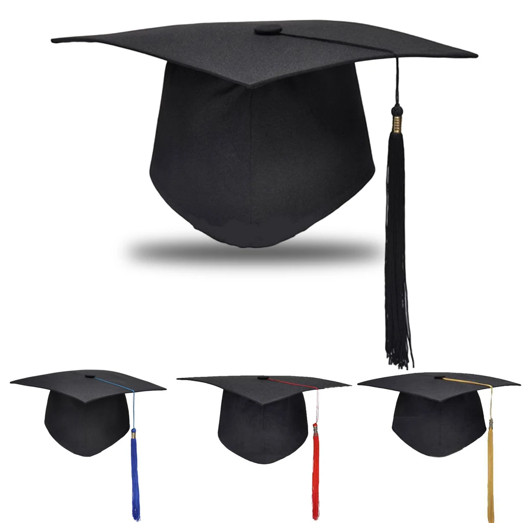 5/10/15pc School Graduation Party Tassels Cap Mortarboard University Bachelors Master Doctor Academic Hat NEW Black Mortar Board