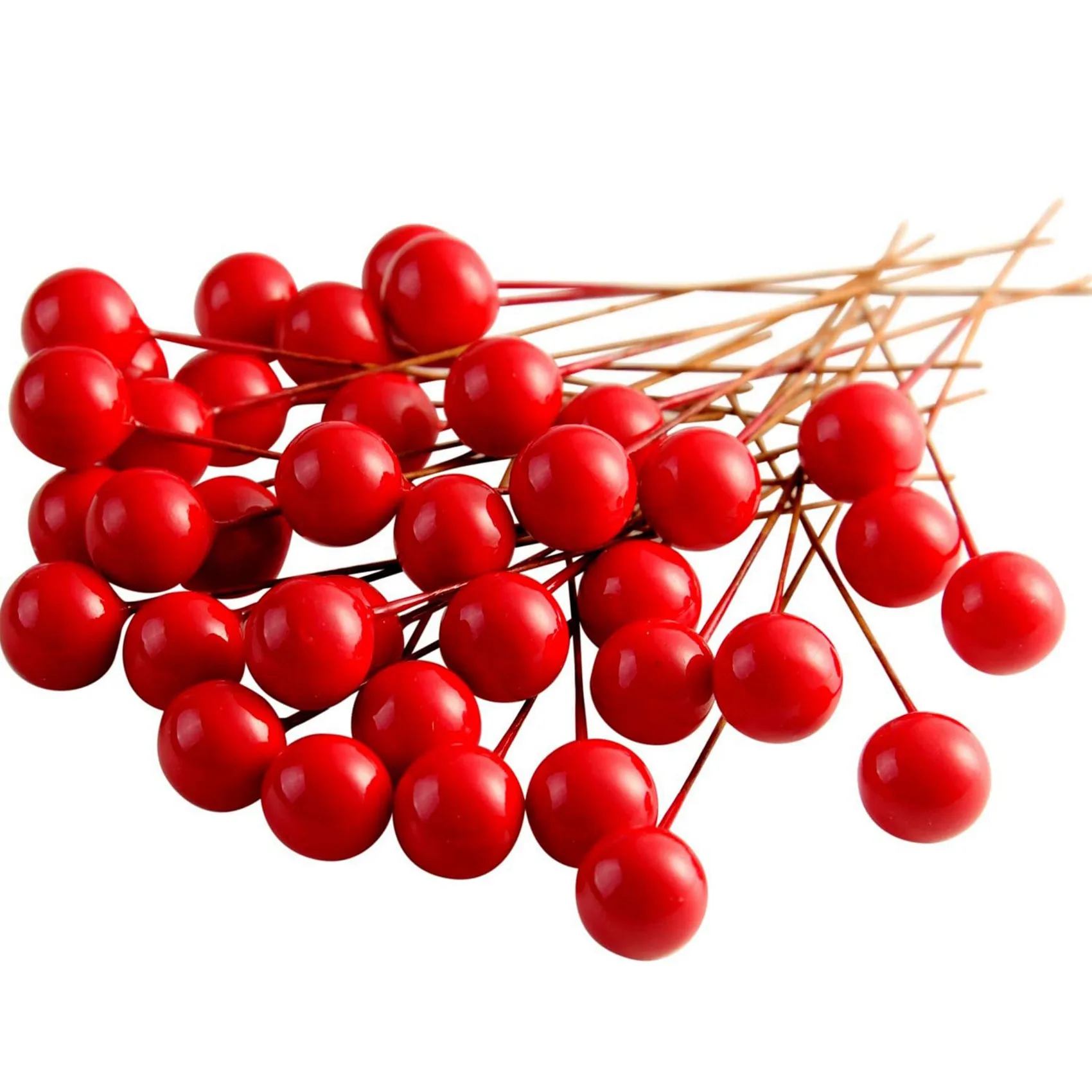 HRBAJ-600 Pcs Holly Berries Artificial Berries For Christmas Wreath Decorations Wreath Making Supplies Party Decoration