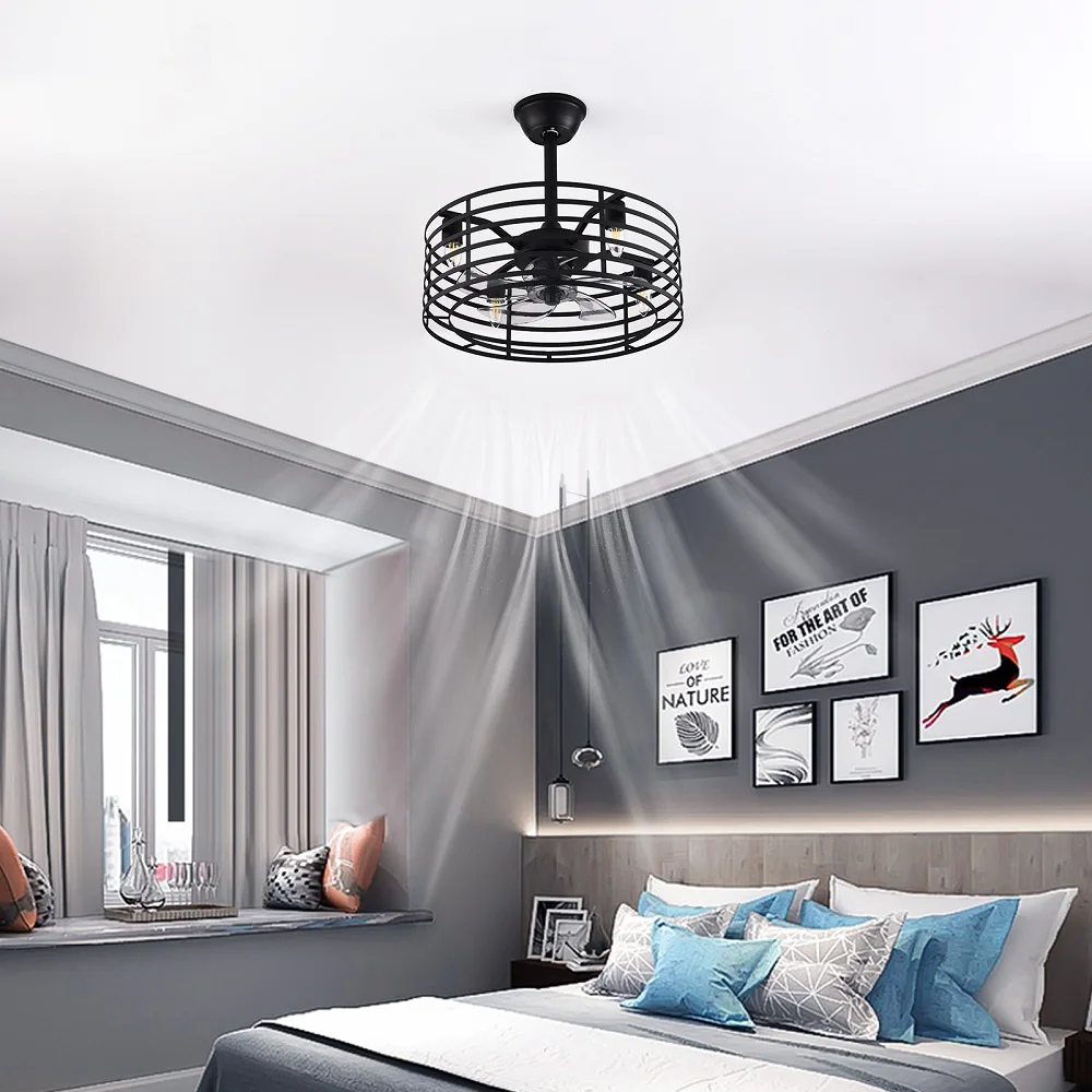 Ceiling Fans with Remote Control, Adjustable Speeds, Timer Function, Corrosion-Resistant Iron for Home & Living Rooms