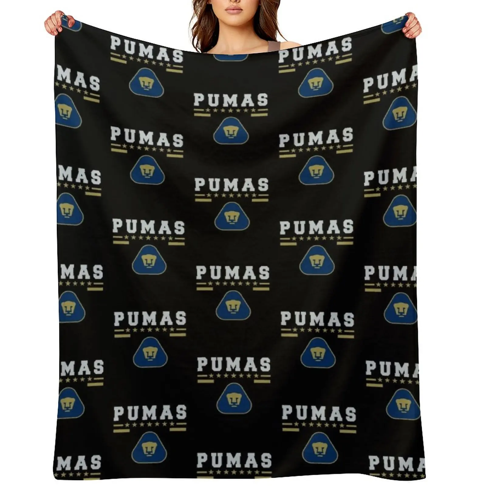 

Pumas Unam - Mexican Soccer Team Family Gifts Throw Blanket Soft Beds wednesday Hairys Personalized Gift Blankets