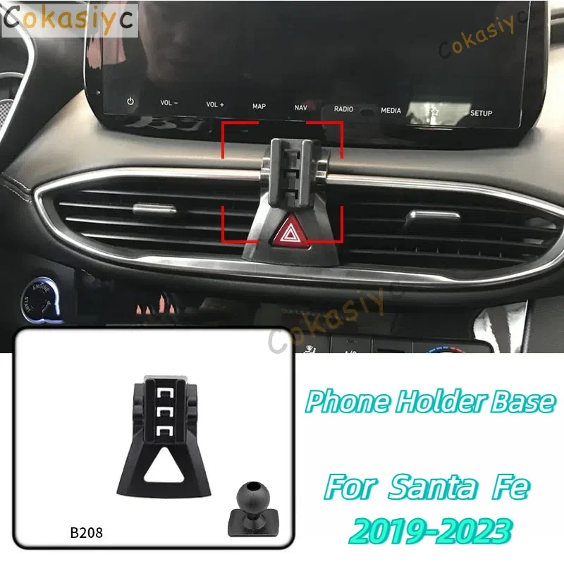 Автомобильный держатель для телефона, специальные крепления для Hyundai Santa Fe 2019-2023, фиксированный кронштейн для выпуска воздуха, аксессуары с шариком 17 мм
