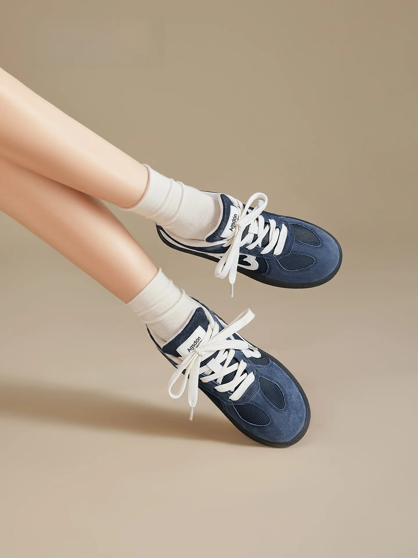 

Agsdon Blue Ballet Dequan Shoes Women's 2026 New Summer Breathable Mesh Flat Casual Sports Board Shoes Low Help Thick Bottom