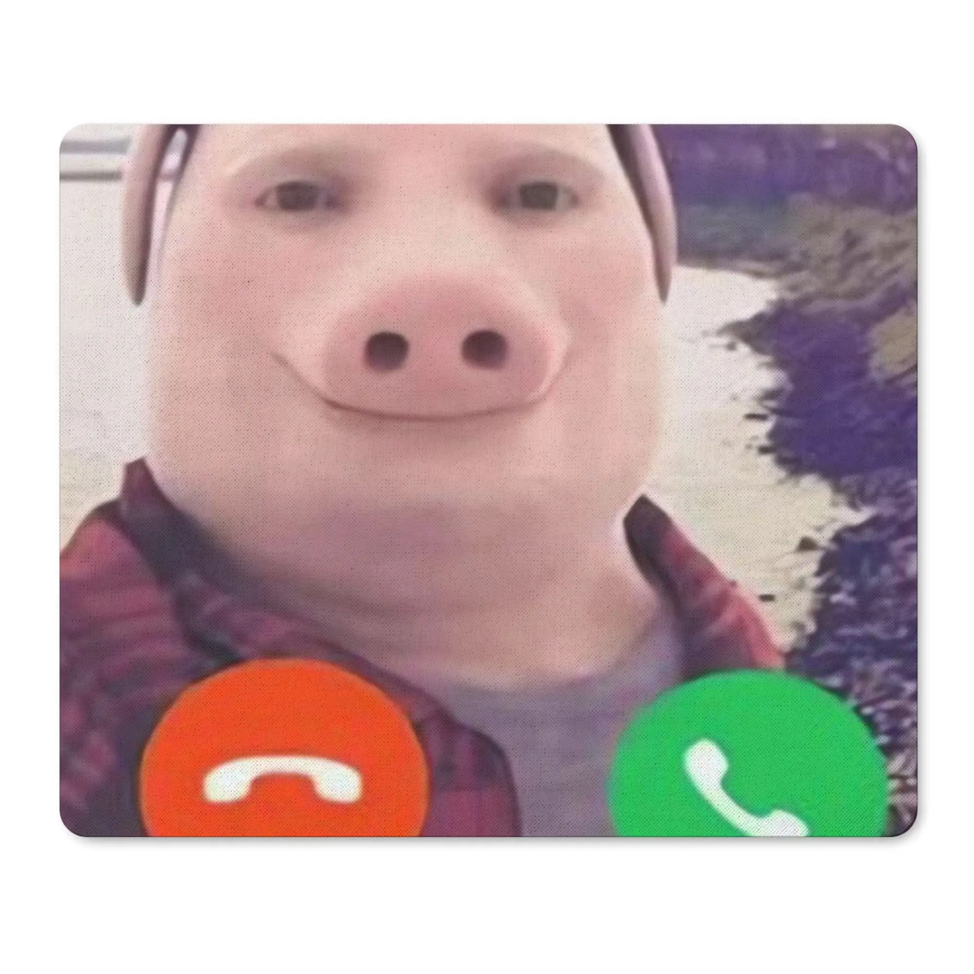 Funny Pig Meme Gaming Mouse Pad, Non-Slip Desk Mat with Viral Call Screen Design for Gamers Office