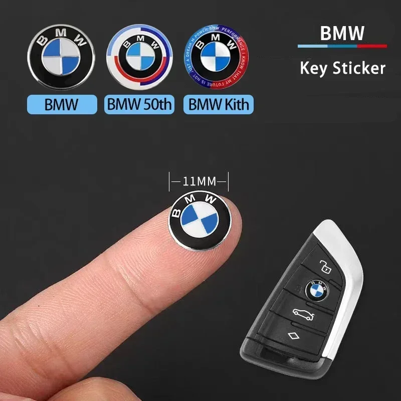 For BMW M X3 X5 X6  11/14mm Car Key Emblem Stickers Auto Keyhole Logo Decals For BMW 50th Kith GT G30 G20 G05 G11 E48 F30 F10 E9