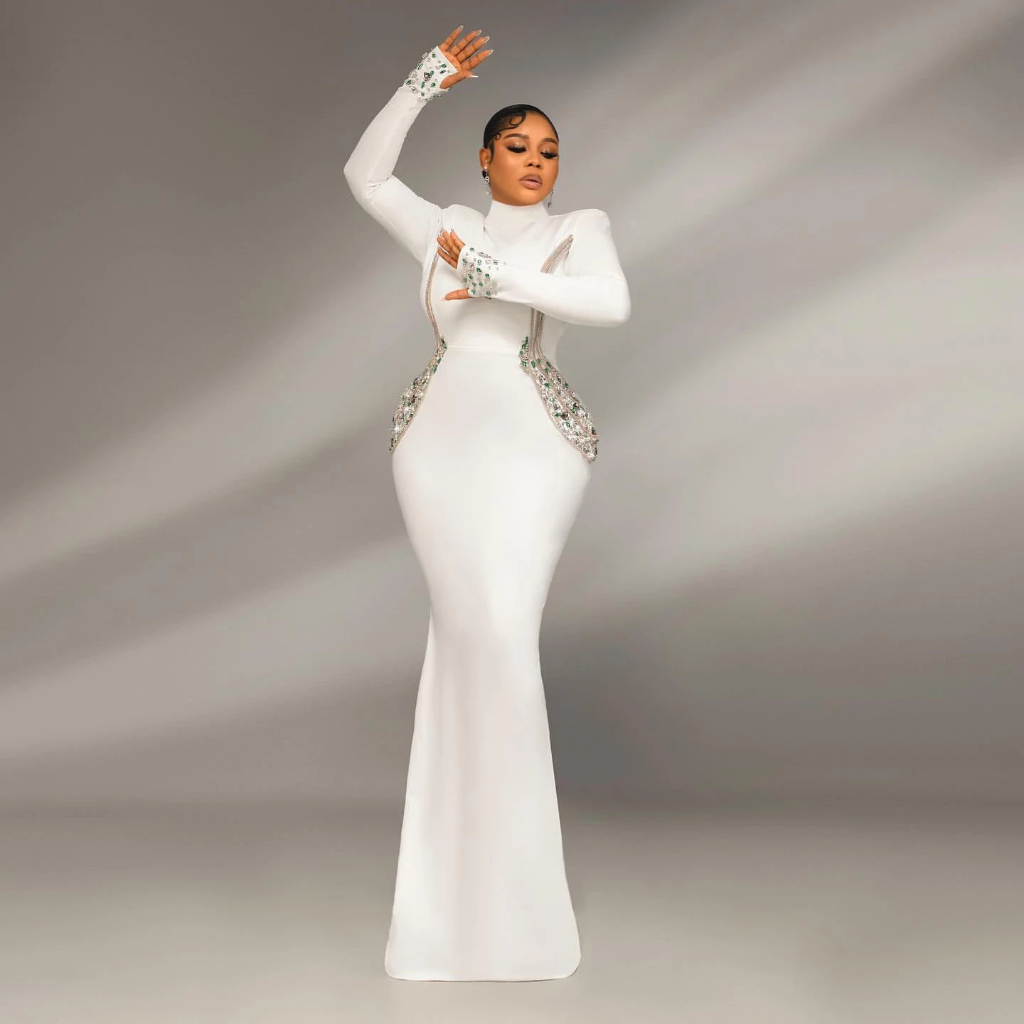 

Aso Ebi Белое платье русалки для выпускного вечера Атласные платья для особых случаев Вечернее платье со стразами из бисера Вечернее платье для дня рождения