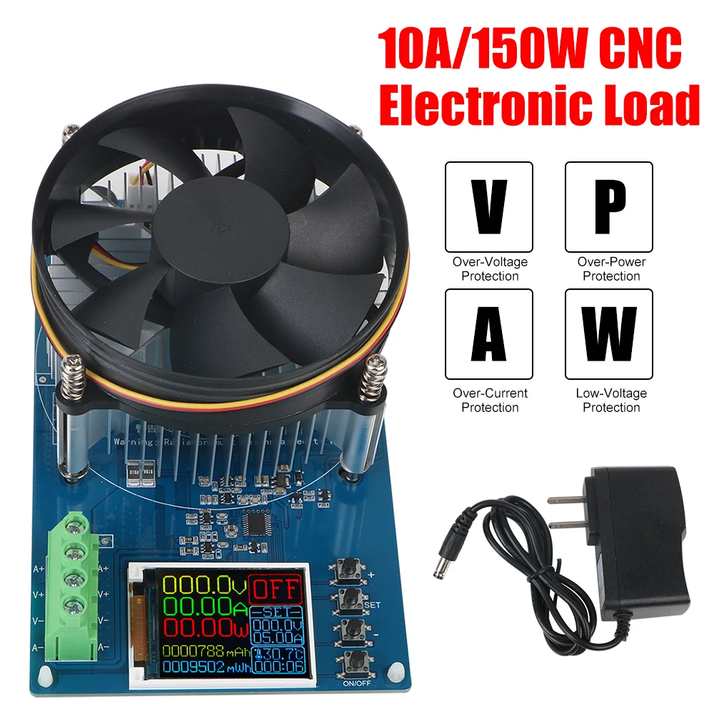 NICEYARD Electronic Load 4-wire Lithium Battery Tester 150W 10A DC US Plug Adjustable Testing Module Battery Tools