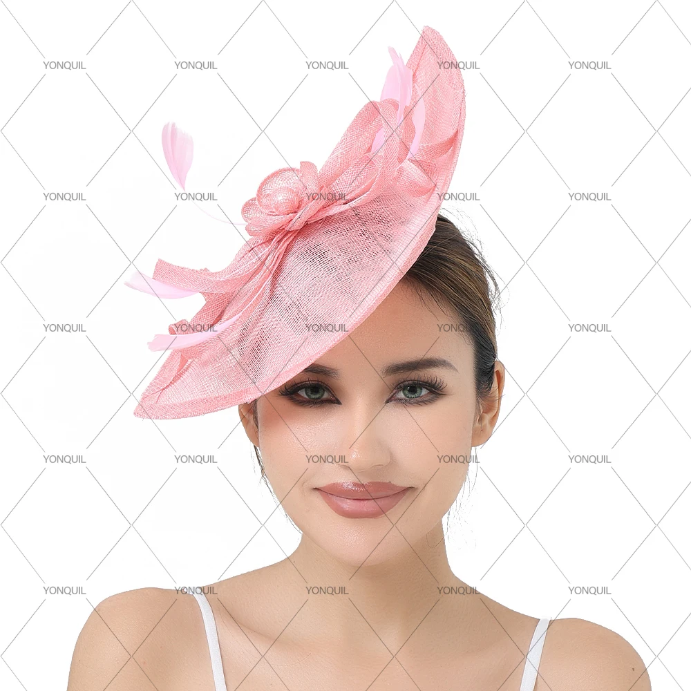 

Women's Big Derby Fascinator 32*21cm Sinamay Feather Hair Accessory Wedding Party Stylish Headband Headwear Headpiece