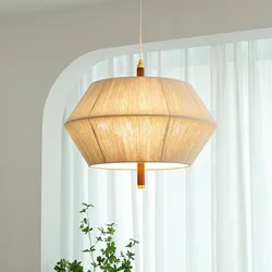 Hemp Rope Rattan Wabi Sabi Pendant Light for bedroom Living Room Dining Table Hotel Wood Hanging Lamp Fixture Home Decor Lustre