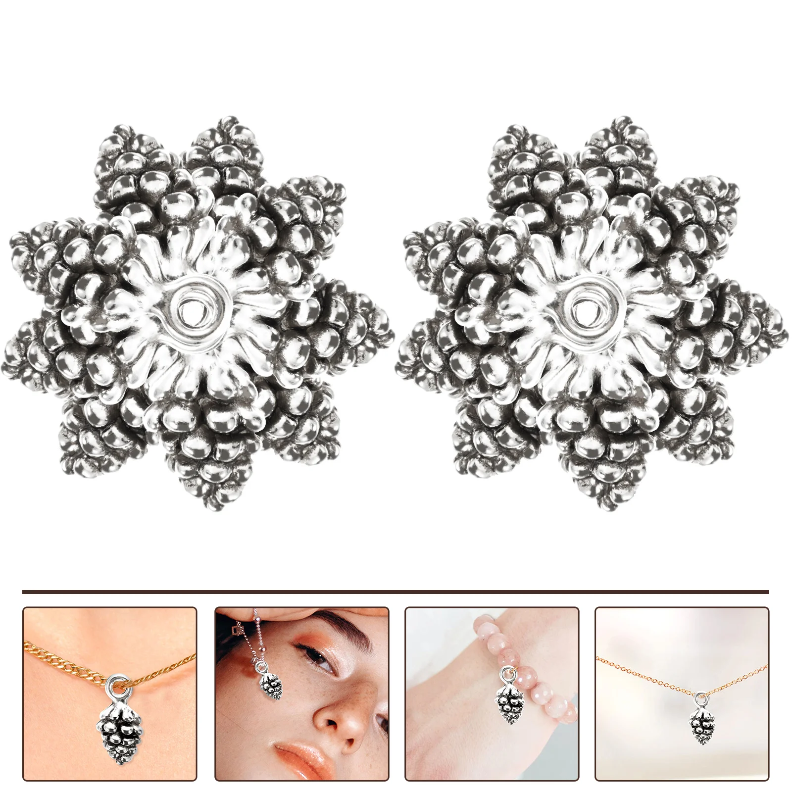 60 Pcs Pendant DIY Charms Earring Making Jewelry Alloy Decorative Bead Necklace Pendants