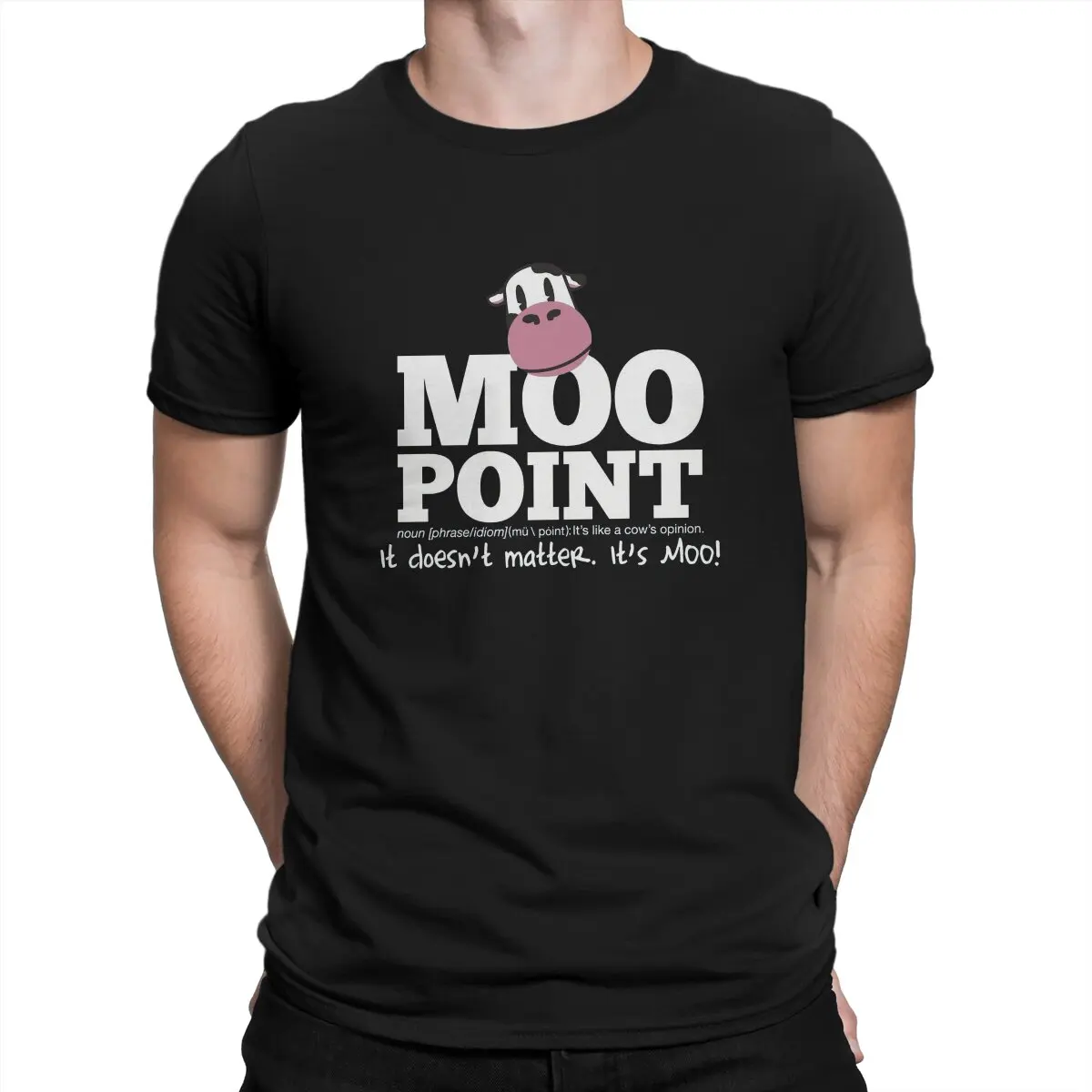 A Moo Point Friends TV Play T Shirt Alternative Crewneck TShirt Polyester Streetwear