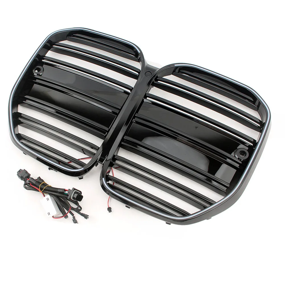 شبكة LED الجبهة العلوية المبرد تجميل شبكات السباق لسيارات BMW G22 4-Series 2-Doors 420i 430i 435i M440i LCI 2020 + مع الضوء