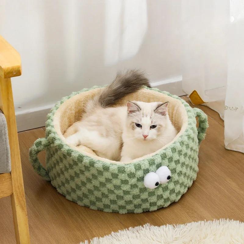 

Pet Dog Bed Comfortable Donut Round Dog Kennel Ultra Soft Washable Dog and Cat Cushion Bed Winter Warm Doghouse