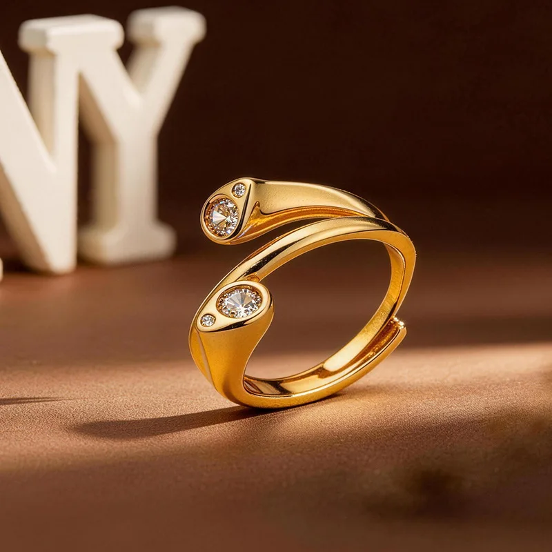 

Gold Shop Same Style 9999 24K Real Gold Women's Gold Ring with Adjustable Opening for Girlfriend Exquisite Gift Beautiful Jewelr