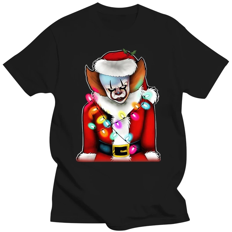 Christmas Santa Claus Horror Pennywise T-shirt Xmas Horror Want A Balloon Top