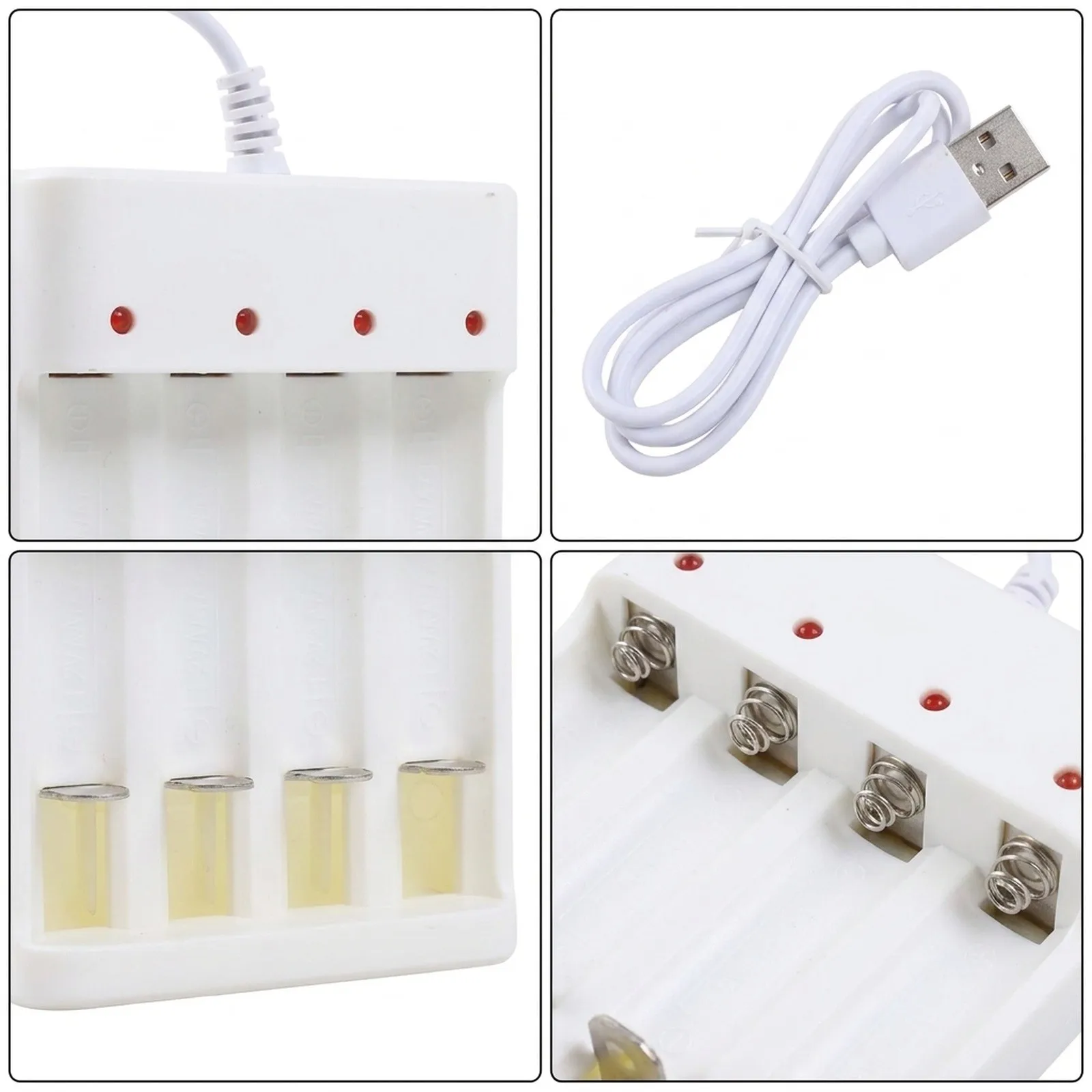 Rechargeable AA For AAA Charging Station USB Powered Supports 4 6 or 8 Slots Input DC5V 2A Output 1.2V 120mA per Cell