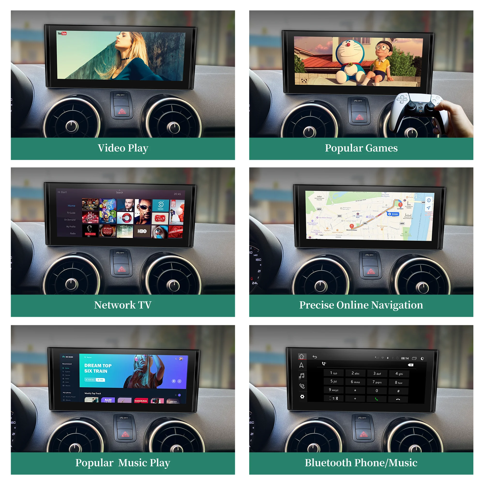 10.25 "touch screen upgrade for Audi A1 S1 8x RMC MMI 3G CarPlay Android Auto Radio navigation mirror Android apps Netflix Siri view 5