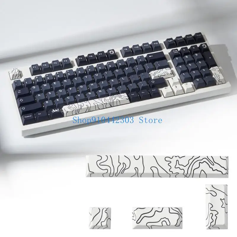 652F PBT OEM Profile Keycaps with Unique Heat Sublimated Lines for Enter Space Keycap