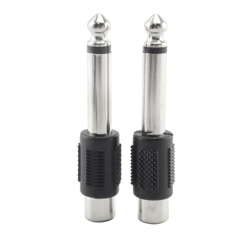 1/4in 6.35mm Male Plug to RCA Female Jack Speaker Connector RCA Plug Adapter to Stereo Jack 6.3 MM Male Plug Microphone