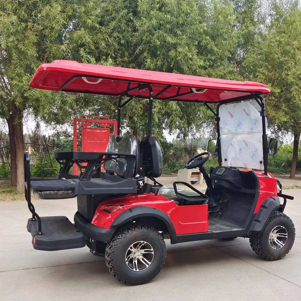 Chinese Manufacturer 48V 60v 72v Battery 5kw ODM Road Legal Customized 4 Seater Electric Lifted Golf Carts with Solar Panel