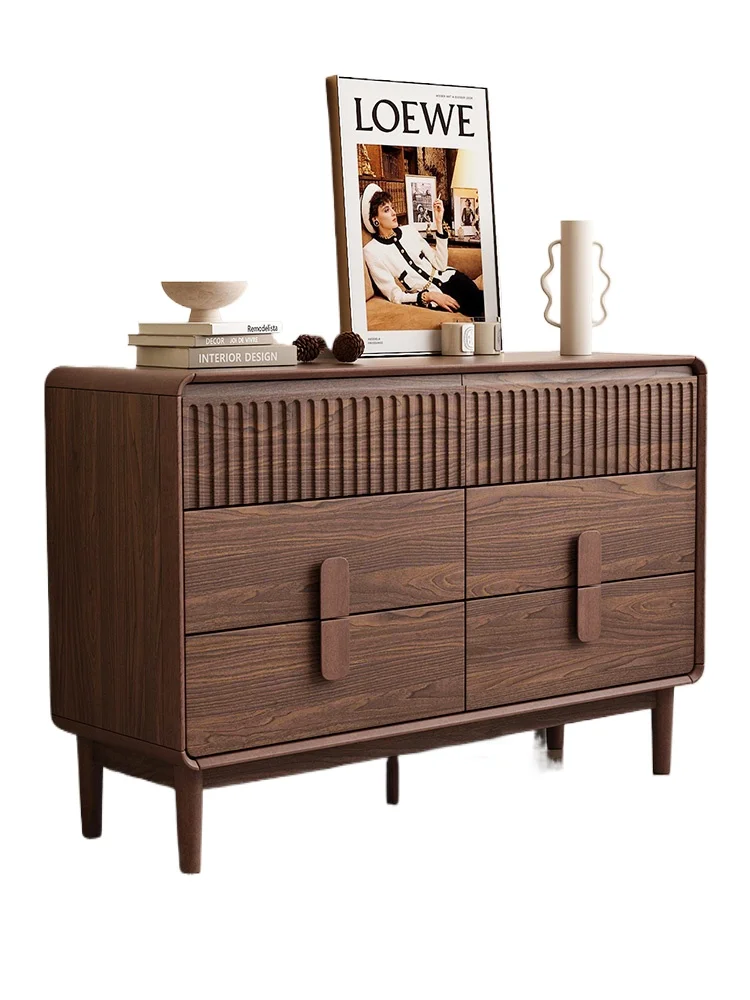 

Solid wood chest walnut chest living room six chest bedroom storage cabinet three buckets four buckets large