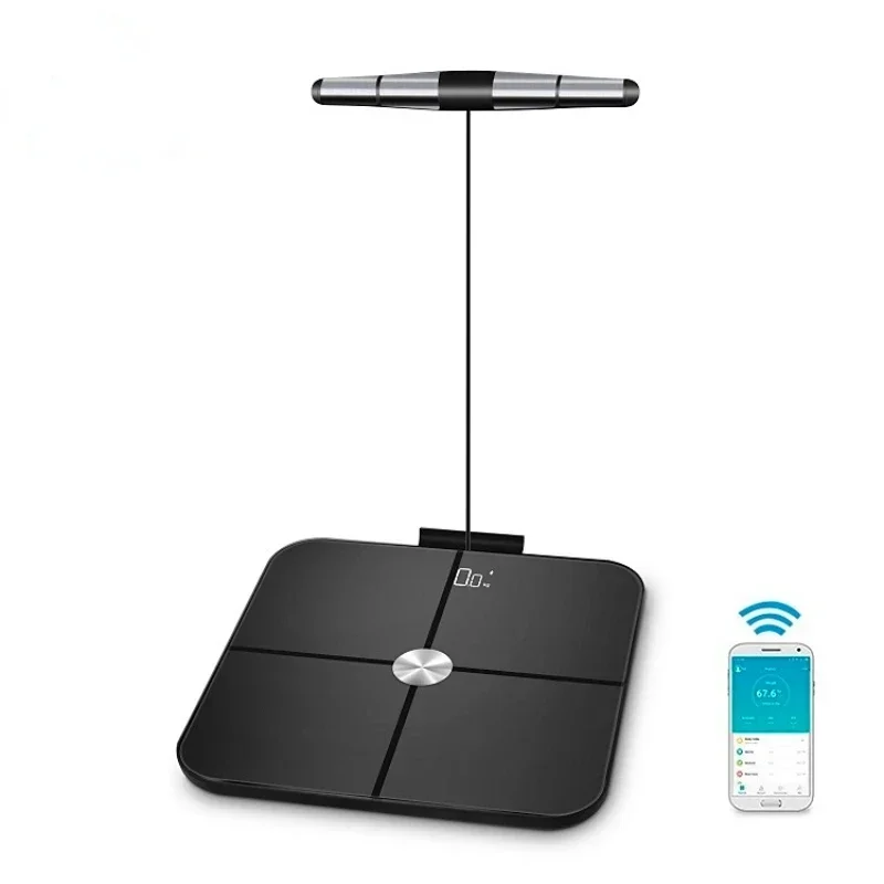 

Multifunction ITO Glass Platform 8 Electronic Blue Backlight LCD Display Smart Wireless Body Fat Scale