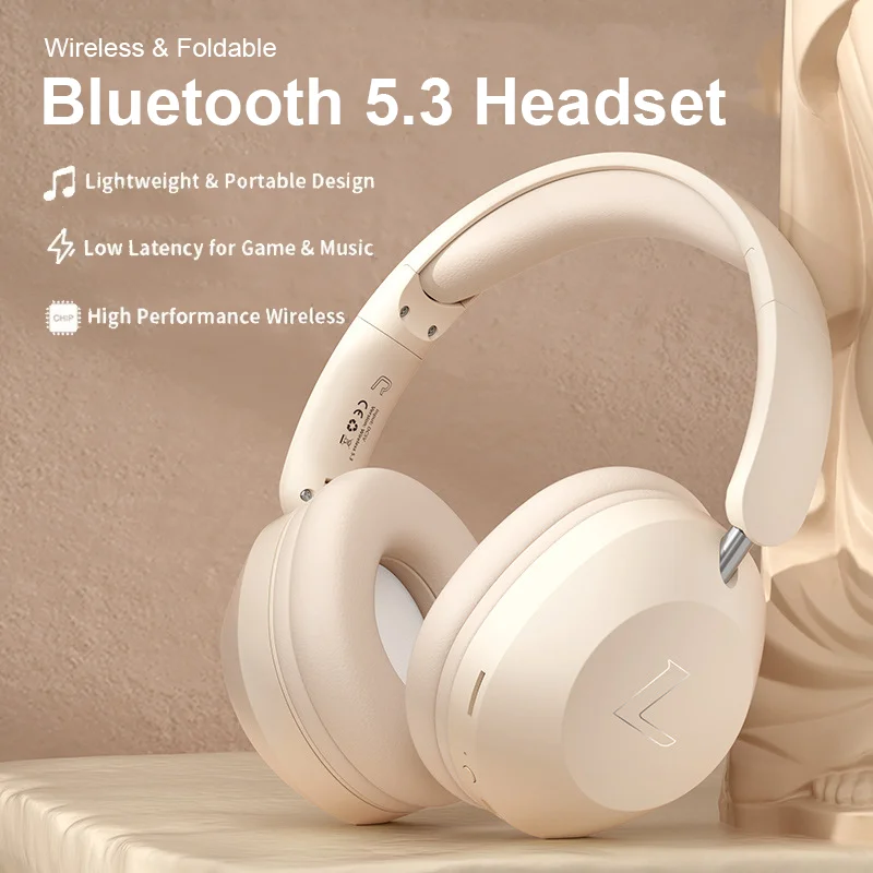 Wireless Bluetooth 5.3 Earphones TF Card Aux 3.5mm Wired Mode Headset Dual Devices Connection Hifi Type-C Charging Headphones