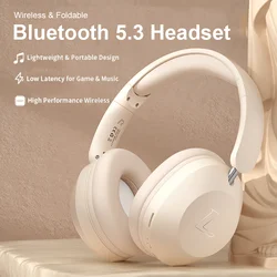 Wireless Bluetooth 5.3 Earphones TF Card Aux 3.5mm Wired Mode Headset Dual Devices Connection Hifi Type-C Charging Headphones