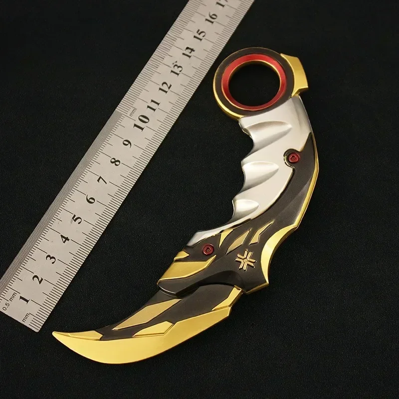 Arma Valorant de 16cm, campeones, cuchillo de garra Karambit, juego de armas, colección de estatuas, espada de Metal sin cortar, accesorio, juguete de regalo de Navidad