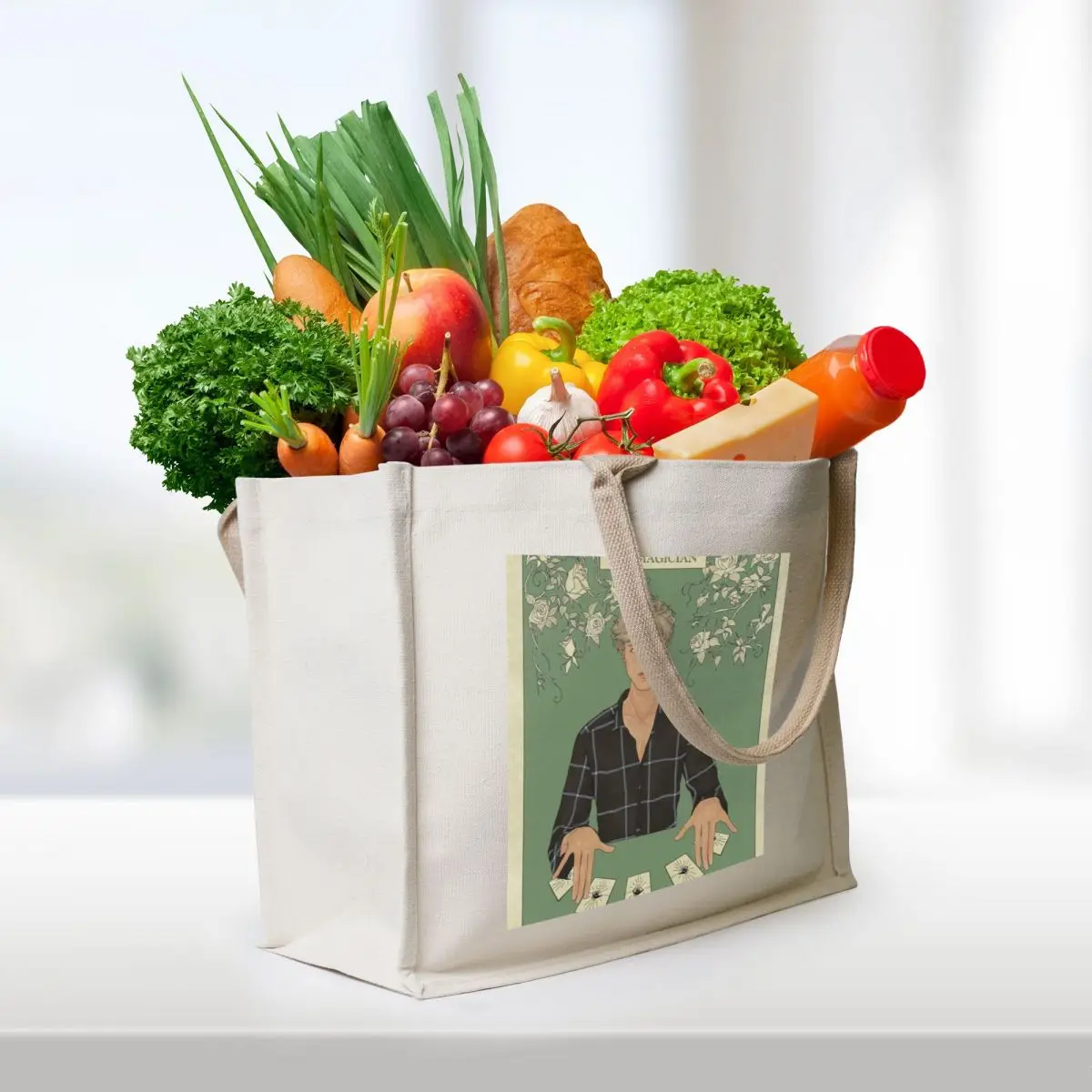 The Raven Cycle - Adam Parrish The Magician Tarot Tote Bag Customizable tote bag custom fabric bag Big