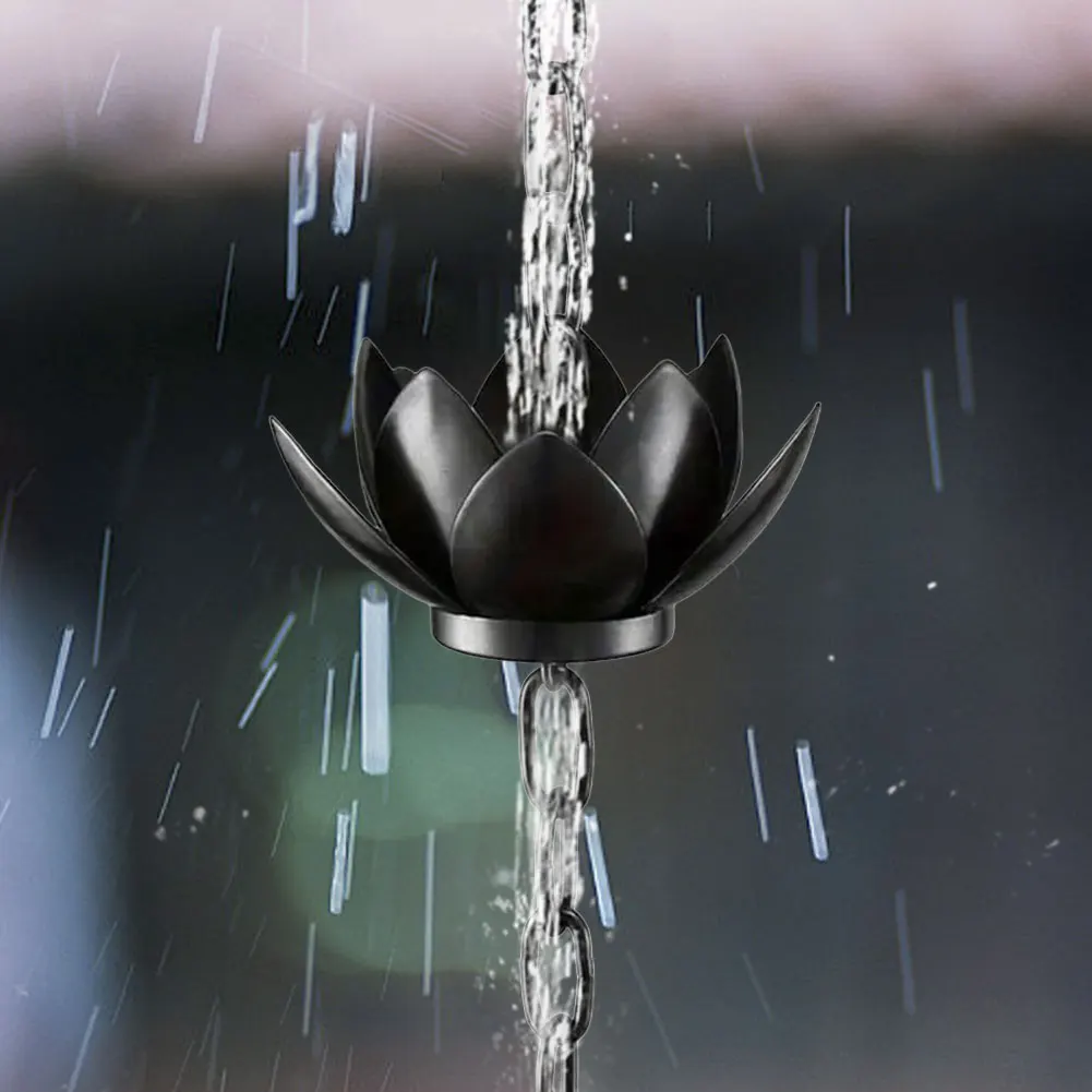Lotus Decorative Rain Chain Outdoor Garden Hanging Rain Catcher Cups for Gutters Downspouts Outside