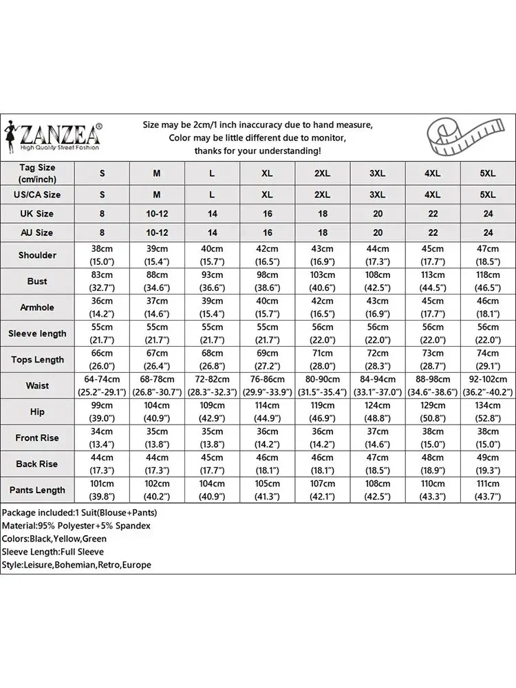 Zanzea-女性用のマッチングトラックスーツ、長袖ブラウスとパンツスーツ、ワイドレッグパンツセット、エレガントなolワークセット、春のファッション、2個