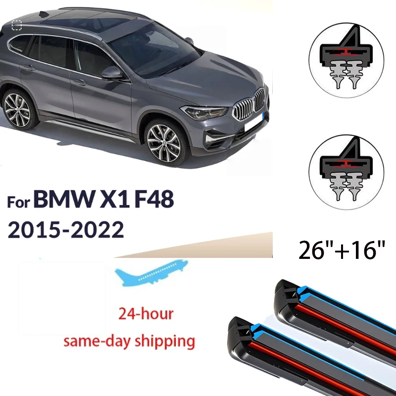 

For BMW X1 F48 2015-2022 2016 2017 2018 2019 Wiper Front Wiper Blades Windshield Windscreen Window Brushes 26"+16"