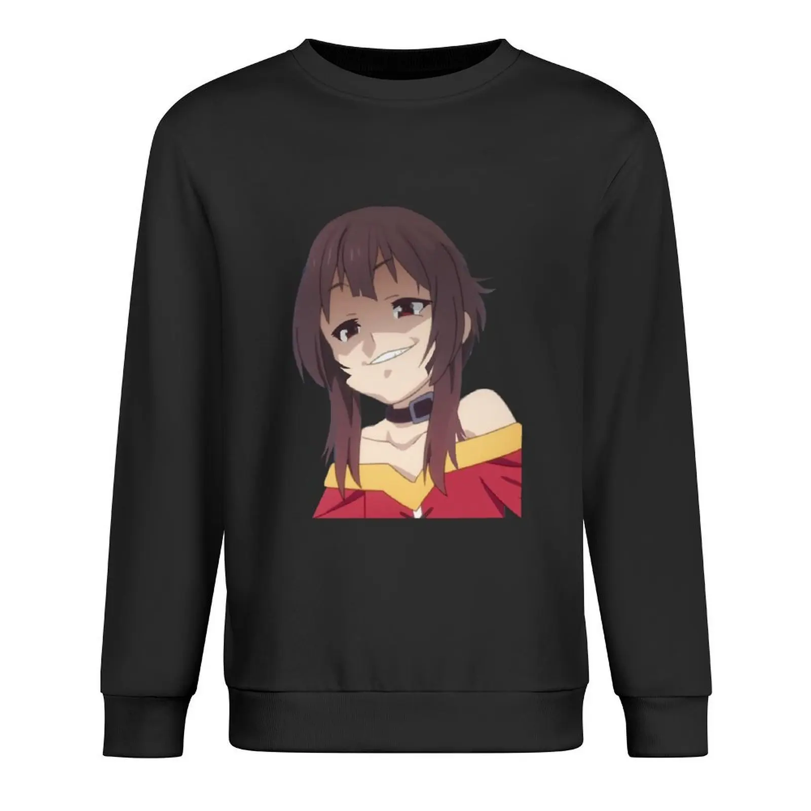 

Smug Megumin Face (KonoSuba) Pullover men's coat aesthetic clothing mens clothes graphic t shirts men anime sweatshirt
