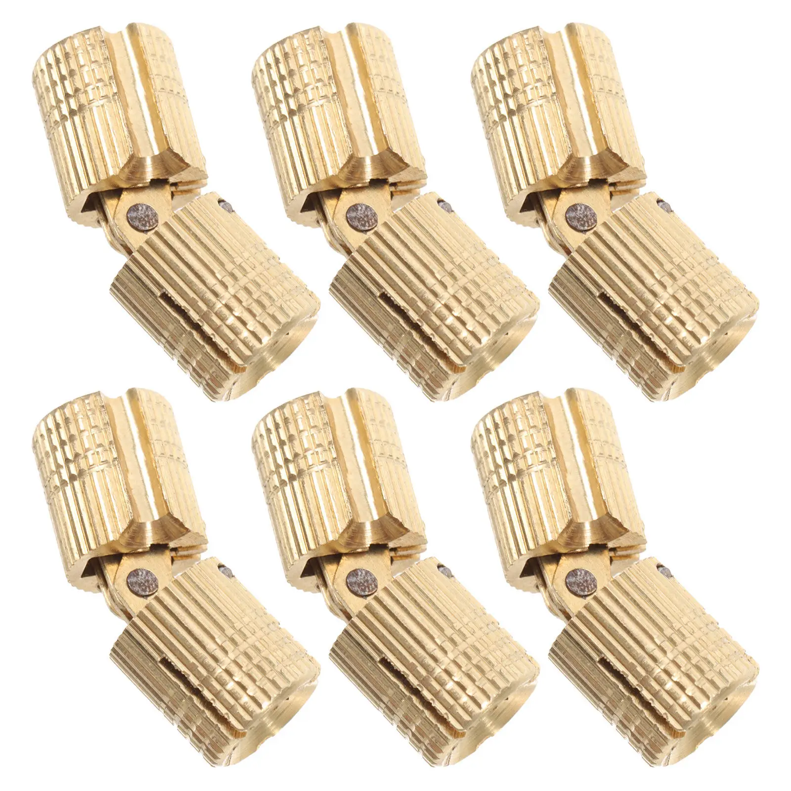 

6Pcs Brass Hinges 10Mm Modern Concealed Cabinet Hinges Space Saving for DIY Jewelry Craft Wooden Box Hardware