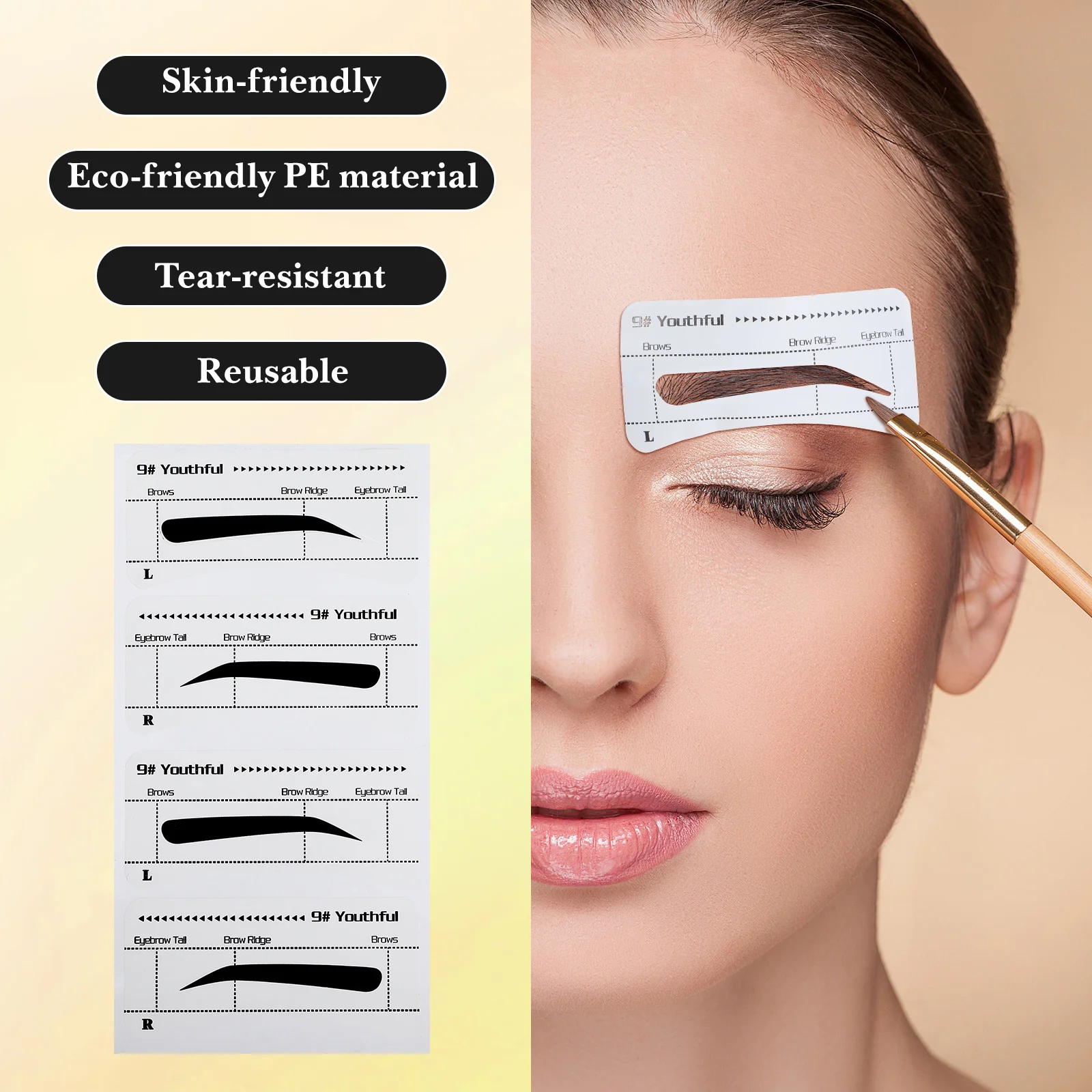 10Pcs Professional Eyebrow Stencil Template Kit for Design Beauty Essentials Eyebrow Templates