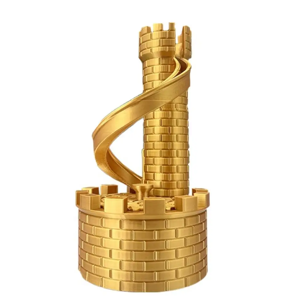 PLA Castle Slide – conteneur de stockage de pièces de monnaie, modèle de grande capacité, tour de château, tirelire, ornements en spirale, tour roulante, tirelire