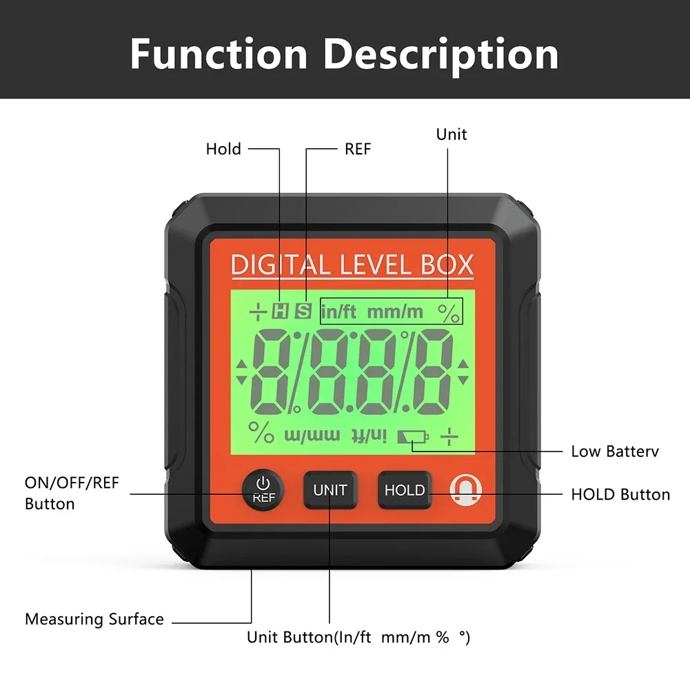 Digital Level Angle Gauge° Precision Digital Inclinometer Mini Magnetic Base Bevel Protractor Tilt Measuring Tools