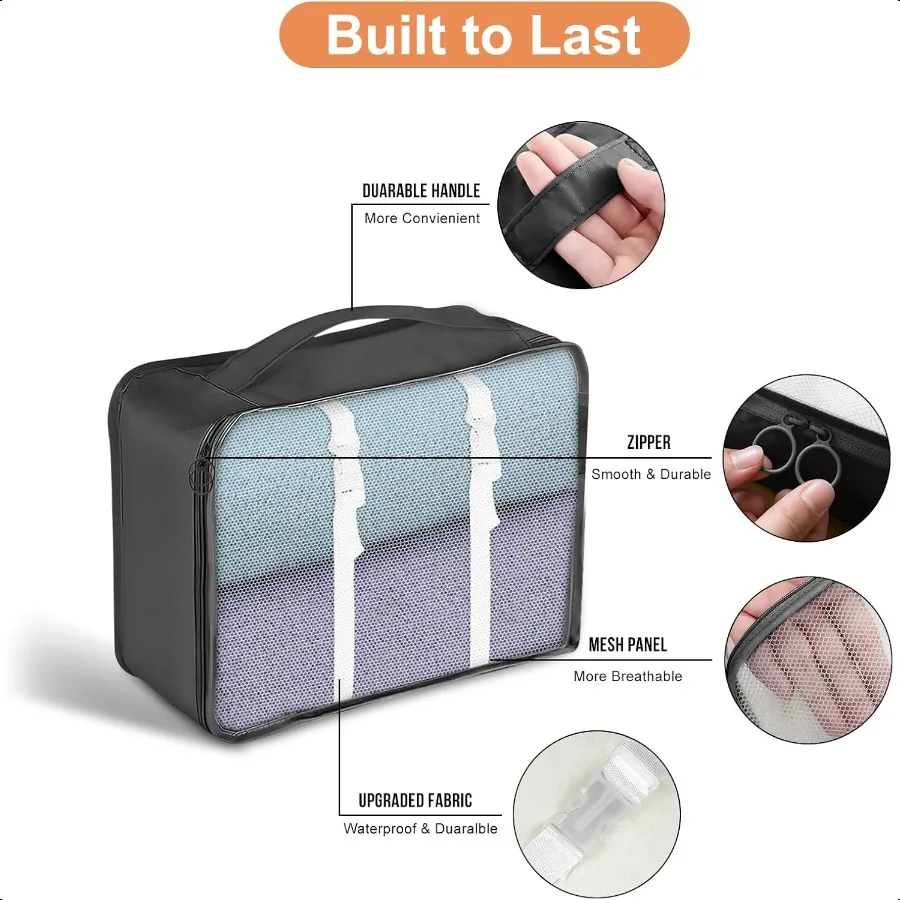 8 Set Packing Cubes for Suitcase Packing Cubes for Carry on Suitcases Lage Organizer for Travel entials Large Mesh Lage Bag for