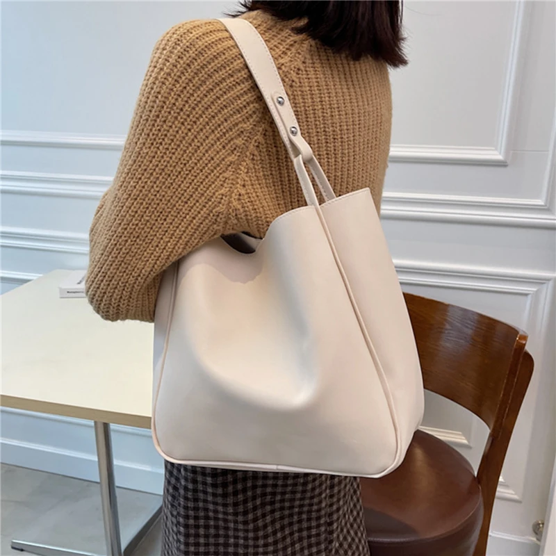 2024 New Women Handbags Simple Fashion Shoulder Bags Shopping and Travel Bags Large Capacity Female\'s Bags Made of PU Leather