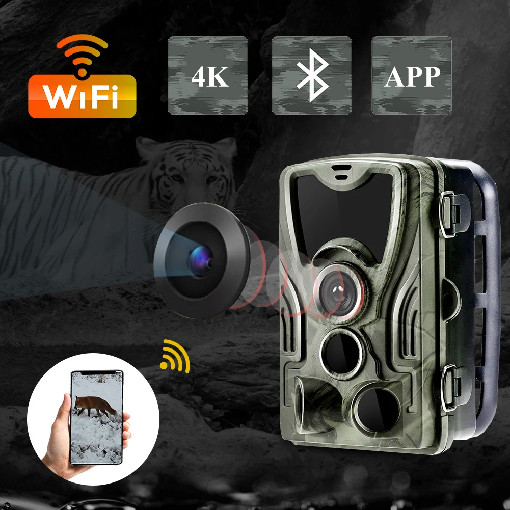 HC801 Hunting Trail Camera, Outdoor Camera, 3G, 4G, WiFi Photo Trap, Waterproof 0.3s Trigger, Night Vision, Wildlife Animal Hunt