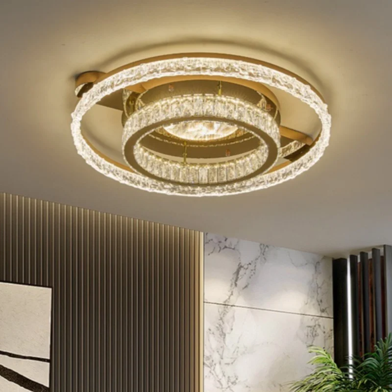 New Light Luxury Ceiling Led Light Home Decoration Living Room Bedroom Kitchen Dining Room Crystal Ceiling Light Fixtures