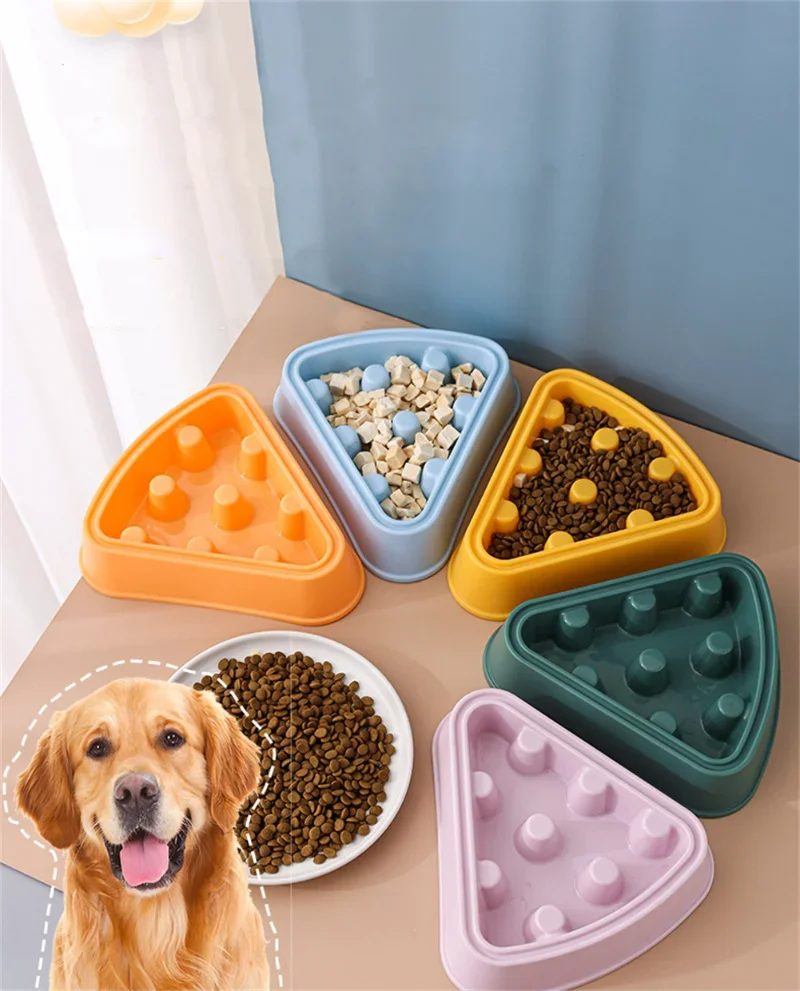 

Pet Feeding Dishes Puppy Cats Slow Food Bowl Anti-Gulping Non-slip Pets Slower Feeder Medium Small Dogs Choke-proof Puzzle Bowls