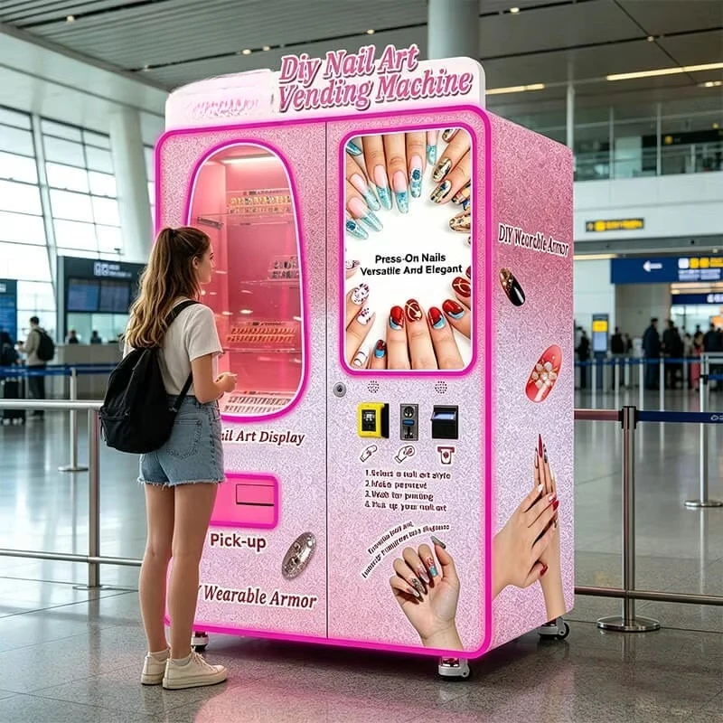 Customized 3D Photo Finger Nail Art Printing Vending Machine Manufacturer DIY Nails Printer Vending Machine With Card Reader