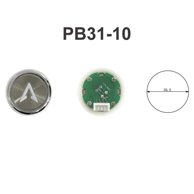 Acessórios Botão de Elevador, PB31-10 Luz Vermelha, Luz Branca, Braille Azul para STEP, DC 24V, 5Pcs