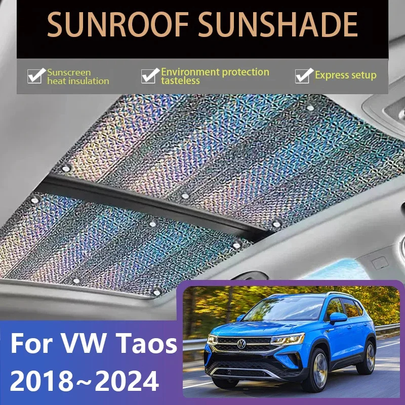 Sunroof Sunshades for Volkswagen VW Taos Tharu 2018~2024 Car Heat Insulation Windshield Curtain Anti-UV Skylight Roof Accessorie