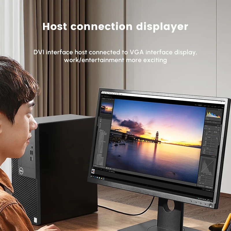 UGREEN DVI-D 24+1 to VGA ケーブル オス-オス デジタルビデオケーブル 金メッキ フェライト付きケーブル