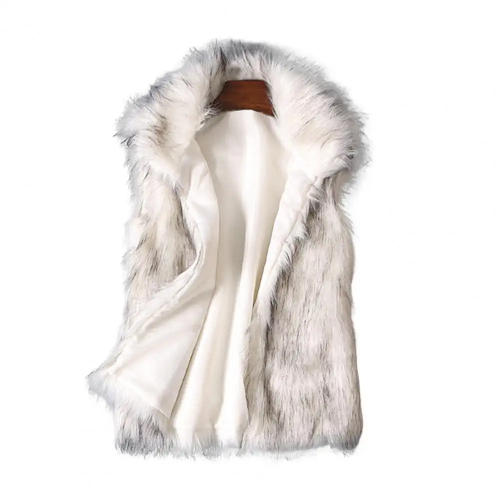 Fashion Women Vest Windproof Women Waistcoat Buttons Placket Winter Thickened Warm Faux Fur Vest Jacket  Cold Resistant