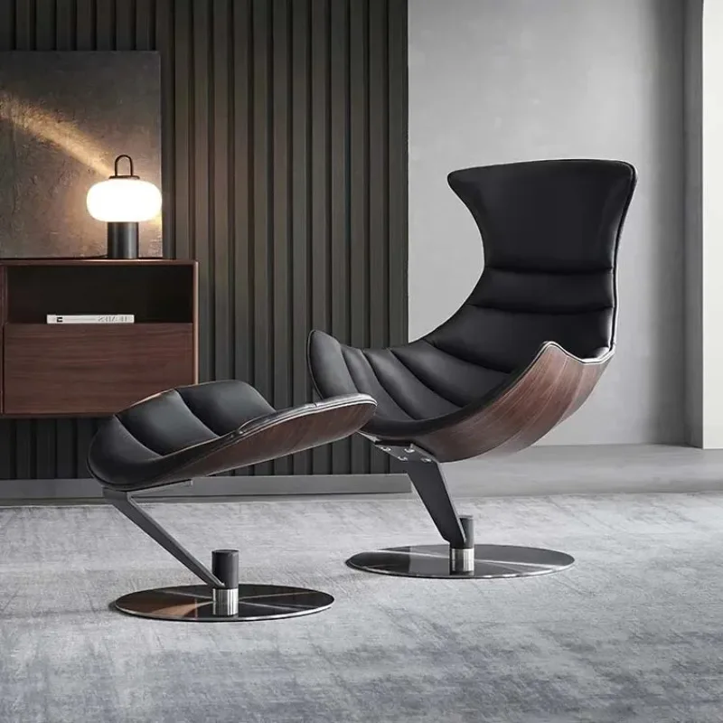 High Quality Indoor/Outdoor Home and Hotel Lounger Chair Wood and Leather Fabric with Living Room Seating Accent