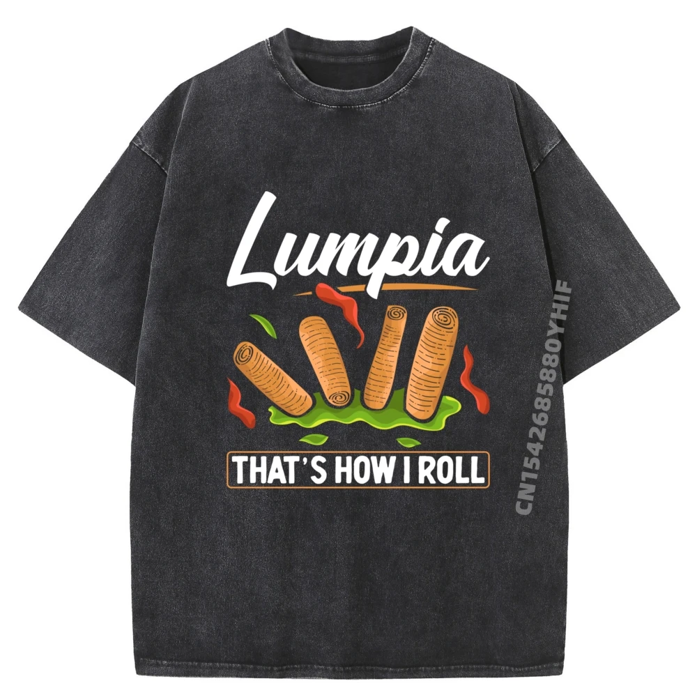 

Филиппины Lumpia Spring Roll Food Забавные филиппинские хлопковые футболки с рисунком Мужская футболка с принтом Удобная стираная одежда